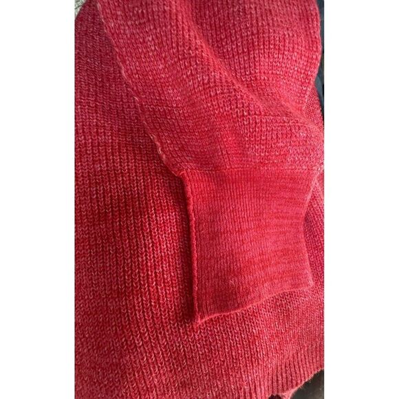 FREE PEOPLE Alana Pullover Knit Top Sweater Light Red Large Linen Blend Size L - Picture 8 of 9